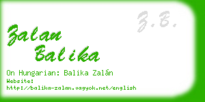 zalan balika business card